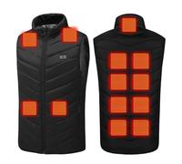 KQIVAM Unisex Heated Vest electric Heated Coat USB Rechargeable Jacket Fleece Washable Heating Waistcoat 13 Heating Zone Body Warmer 3 Adjustable Temperature Gilet For Winter Casual Keep Warm
