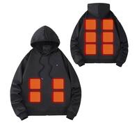 KQIVAM USB Heated Hoodie for Men & Women, Ten-Zone Heating Windproof Sweatshirt with 3 Level Design, Intelligent & Safe Heated Sweatshirts for Fall Winter, Size S - 3XL Hoodies