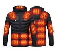 KQIVAM Women's Heated Jackets Winter Warm USB Heated Coats Heat Coat for Women Charging Via Heat Coat with Pocket 3 Heating Levels 21 Heating Zones Outdoor Warm Clothing for Riding Skiing Fishing