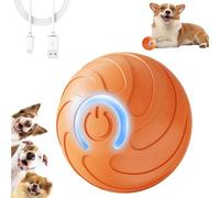 KQLHLHDYZ Interactive Dog Ball Toy, Smart Jumping Ball for Dogs, Vibrating Dog Toy with LED Flash Light, Smart Self-Moving Pet Balls with Spiral Pattern, for Kittens, Puppies, Orange