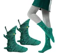 KQLHLHDYZ Knit Crocodile Socks Unisex, Christmas Novelty Alligator Socks, Winter Home Warm Floor Socks for Women Men