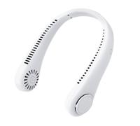 KQLHLHDYZ Portable Neck Fan, USB Rechargeable Hands Free Bladeless Personal Mini Fans, 3 Speeds Adjustable, Wearable Cooling Fan for Traveling, Sports, Office，white