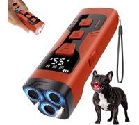 KQMOP Dog Bark Deterrent Devices, 3X Ultrasonic 65FT Anti Barking Device, 4 Gear Frequencies Safer Alternatives to Dog Training Bark Collars, Portable Design with Display for All Dogs (Orange)