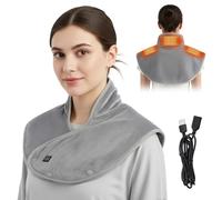 Kqpoinw Neck and Shoulder Heat Pad for Pain Relief, Electric Heated Neck Warmer with 3 Heating Levels, Heated Shoulder Wrap for Shoulder Neck Back Pain Relief, Fast Neck and Shoulder Warmer, Gift