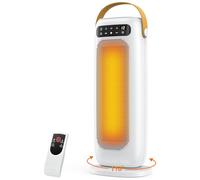 KQPZ Electric Heater 1500W, 4 Modes Space Heater with 110° Oscillation, Overheat & 70° Tip-Over Protection, 1-10H Timer, Energy Saving, Portable Ceramic Fan Heater with LED Display for Office, Room