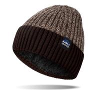 KQueenStar Direct Men’s Beanie Hat - Soft Fleece-Lined Winter Knit Cap, Comfortable & Warm, Snug Fit, Velvety Interior Brown