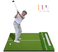 KQUIXOTIC Dual-Turf 6x4ft Golf Hitting Mat, Built-in Ball Tray, Alignment Aid, Golf Mat Practice Outdoor & Indoor, Driving Chipping Putting in Backyard Garage Basement, Gift for Son Husband Father