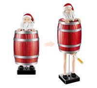 KQWVZ Funny Cigarette Holder, Santa Cigarette Dispenser Pop Up, Prank Pop-Up Cigarette Holder Box, Christmas Automatic Pop Up Cigarette Dispenser,Santa Claus in The Wooden Barrel Cigarette Box for Men