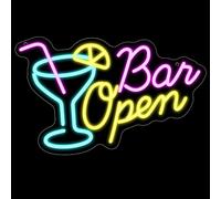 KQWVZ Neon Bar Sign, Bar Open Neon Light Sign, Dimmable Bar Open Sign, USB Powered LED Bars Neon Light, Bars Cocktail neon Sign for Wall Decor,Pub, Club, Party, Nightclub, Coffee Cafe, Gift