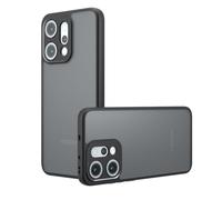 KQXG Case Cover for Oppo Reno 14 5G - Durable Silicone Edges with Translucent Matte Back, Shockproof, Non-Slip - Black