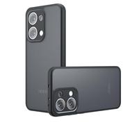 KQXG Case Cover for Oppo Reno13 5G - Durable Silicone Edges with Translucent Matte Back, Shockproof, Non-Slip - Black