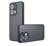 KQXG Case Cover for Oppo Reno13 Pro 5G - Durable Silicone Edges with Translucent Matte Back, Shockproof, Non-Slip - Black