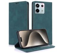 KQXG Case for Xiaomi Redmi Note 13 Pro 5G / Poco X6 5G - Premium Synthetic Leather Wallet Cover, Silicone Interior, Magnetic Flip, Card Slots, Foldable Kickstand, Shockproof Design -Green