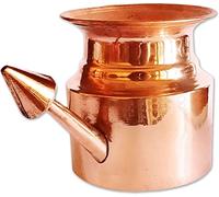 Kraaftsmit Pure Copper Ayurvedic Jal Neti Lota/Pot for Yoga (250 ML) for Sinus/Nose Cleaning/Yoga and Ayurveda, Pack of 2