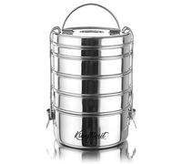 Kraaftsmit Traditional Tiffin | Container | Food Carrier for Office or School | Food Grade Material | Lunch Box, Diameter 16.5 cm, 5 Tier