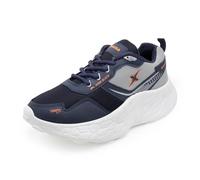 Kraasa PowerGlide X1 Trainers for Men | Latest Stylish Casual Sneakers for Men | Lace Up Shoes, Lightweight Shoes for Running, Walking, Gym, Trekking, Hiking and Party Shoes, Navy, 9.5 UK