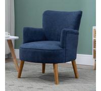 krabi fabric armchair with oak legs in midnight blue