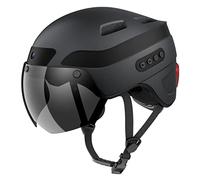 KRACESS KRS-S1 Black 2023 Bluetooth Smart Bicycle Helmet for Adults Men Women Universal Bicycle Helmet with Visor Sports Camera and Rear Light Bicycle Helmet Men