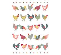 Kracht Half-Linen Tea Towel Chicken with Heart 50 x 70 cm