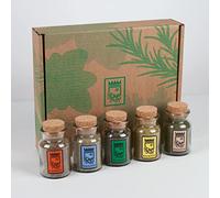 KräuterGott Herbal Salt Box - Original and Handmade with 50% Herbal Content - 5 Herbal Salts in Elegant Cork Jars