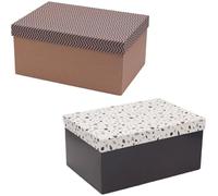 Kraft and Terrazzo Design Nested Boxes Set of 10 Pieces with Lids, Assorted Sizes, Sturdy Material, Suitable for Gifts, Christmas, Chocolate, Crafting, Toys, Gift Box (Terrazzo)