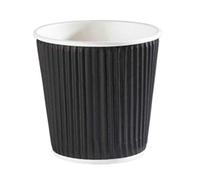 Kraft Black Ripple Disposable Coffee Cups 4oz / 120ml - Set of 40 - Disposable Paper Coffee Cups
