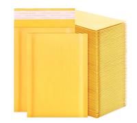 Kraft Bubble Mailers 4x7inch 100Pack Yellow Self-Seal Padded Envelopes Bubble Opaque Padded Mailers Shipping Bags for Small Businesses to Package and Mail Jewelry Cosmetics, Electronic Products, Cards