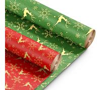 Kraft & Co 2 Pack Christmas Gift Wrapping Paper (Reindeer)