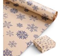 Kraft & Co 2 Pack Christmas Wrapping Paper Roll - Festive Designed Recyclable Kraft Paper, Perfect for Holiday Gifts, Arts & Crafts-Wrapping for a Merry Christmas (44.5cm x 25m) (50m total)