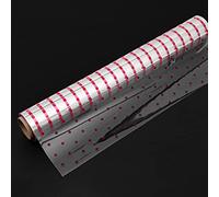 Kraft&Co Cellophane Wrap Roll - Crystal Clear Plastic Wrapping for Packing, Gift Hamper, Flower & Food | Super Thin Durable Unfolded 25 Micron Craft Film, Food Grade & Non-Toxic (Red Dots (40 x 30cm))