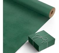 Kraft & Co Recycled Kraft Wrapping Paper Roll 69cm x 20m- 80gsm Durable Tear-Resistant Gift Wrap, Eco-Friendly, Recyclable & Biodegradable - All-Occasion Wrapping Paper - Green