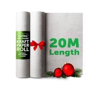 Kraft & Co Recycled Kraft Wrapping Paper Roll 69cm x 20m- 80gsm Durable Tear-Resistant Gift Wrap, Eco-Friendly, Recyclable & Biodegradable - All-Occasion Wrapping Paper - Silver