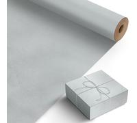 Kraft & Co Recycled Kraft Wrapping Paper Roll 69cm x 20m- 80gsm Durable Tear-Resistant Gift Wrap, Eco-Friendly, Recyclable & Biodegradable - All-Occasion Wrapping Paper - Silver