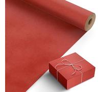 Kraft & Co Recycled Kraft Wrapping Paper Roll 69cm x 20m- 80gsm Durable Tear-Resistant Gift Wrap, Eco-Friendly, Recyclable & Biodegradable - All-Occasion Wrapping Paper - Red