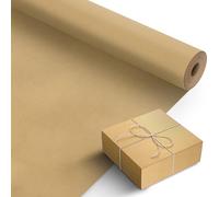 Kraft & Co Recycled Kraft Wrapping Paper Roll - 80gsm Durable Tear-Resistant Gift Wrap, Eco-Friendly, Recyclable & Biodegradable - All-Occasion Wrapping Paper (Brown)