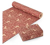 Kraft & Co Wrapping Paper Roll | Quality Festive Designed Kraft Paper | Eco-Friendly, Recyclable & Biodegradable Multipurpose Wrapping Paper - Ideal for Gifts, Arts & Crafts & Christmas (44.5CM x 25M)