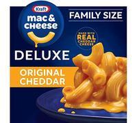 Kraft Deluxe Mac and Cheese, 1 Family Size Box, for Easy Dinner or Dinner Sides, Original Cheddar Flavor, No Artificial Dyes or Flavors, 24 oz