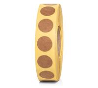 Kraft Dot Sticker Roll, 0.5" Diameter, 1000/roll