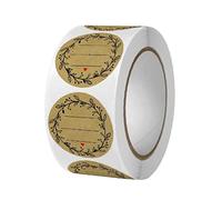 Kraft Labels 1 Roll 1in Removable Round Paper Stickers for Gifts Crafts Organizing Jar Canning