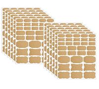 Kraft Labels, Eco-Friendly Self-Adhesive Kraft Paper Label DIY Small Blank Kraft Labels Gift Labels for Mason Jars and Gift Decoration, 10 Sheets