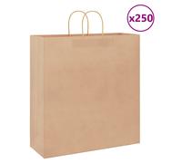 Kraft Paper Bags Brown 45x17x48cm 80g Rope Handles Recyclable 250pcs HeavyDutyXL