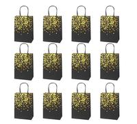 Kraft Paper Bags with Stylish Hotfoil Embossing Gift Bag for Weddings and Events Elegant Handbag Event Giveaway Pack of 12
