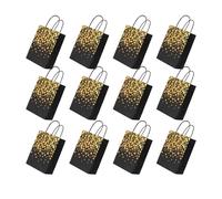 Kraft Paper Bags with Stylish Hotfoil Embossing Gift Bag for Weddings and Events Elegant Handbag Event Giveaway Pack of 12