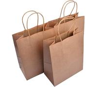 Kraft Paper Brown Gift Bags/Takeaway Bags with Strong Twisted Handles - Medium - 27x21x11cm (25)