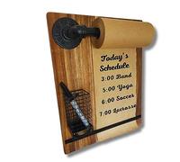Kraft Paper Dispenser - Wall Mounted Paper Roll Dispenser - Decorative Message Boards for Wall - Hanging Notepad Holder - to Do List Board - Kitchen Decorations Rustic - Message Board