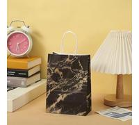 Kraft Paper Gift Bags， 5Pcs Kraft Paper Handled Gift Bags Multicolor Multiple Sizes for Bday Wedding Eid Ramadan(Dark Khaki,21x15x8cm)