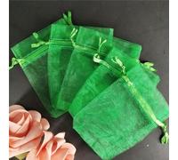 Kraft Paper Gift Bags, Organza Drawstring Bags Multicolor 6 Sizes Pack Of 25 Or 50 pieces(Grass Green,9x12cm 50pcs)