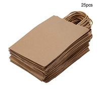 Kraft Paper Gift Bags With Handles Elegant Durable Large Capacity Favor Bags for Wedding Party Favors Candy Treats Yellow White Black Purple Pink Sliver 16 x 21.8 x 8cm 25 PCS (Kraft paper)