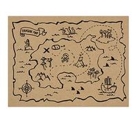 Kraft Paper Place Mats Treasure Map for Children Set of 30 Disposable Paper Place Mats 40 x 30 cm Table Mat Painting Mat Pirate Party Decoration & Scavenger Hunt