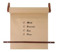 Kraft Paper Roll Dispenser Wall Mount with Wood Dowel & Leather Straps, 17.3" Wide x 98 ft Brown Paper | Brown Butcher Paper Holder for Menus, to-Do Lists, Artwork & Wall Display